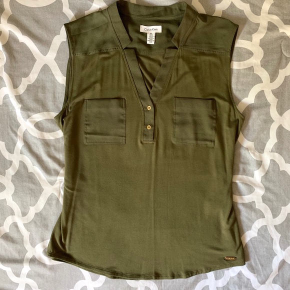 Set Of 2 Calvin Klein V Neck Tank Top Blouses - Picture 6 of 9